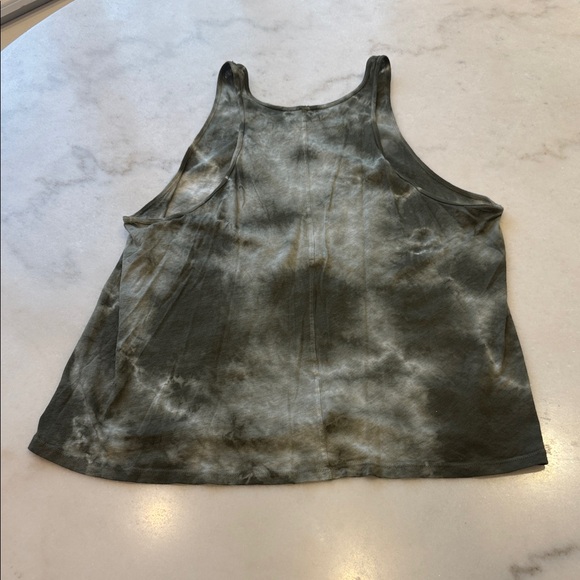 NWOT Enza Costa Tie-Dye Tank Top in olive and cream - Picture 5 of 5